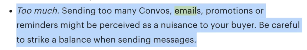 Can you send emails to etsy customers 3
