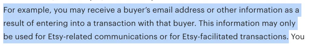 Can you send emails to etsy customers 4